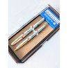 80's Platinum Tulips 14K Gold Fine Nib Pocket Fountain Pen & Mechanical Pencil Set