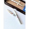 80's Platinum Tulips 14K Gold Fine Nib Pocket Fountain Pen & Mechanical Pencil Set